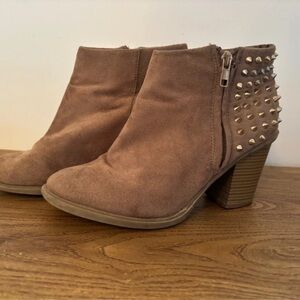 New Look Brown Studded Ankle Booties